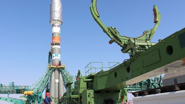 Installation of the Soyuz-2.1b launch vehicle with the Fregat upper stage at the launch pad No. 31 of the Baikonur cosmodrome. - Sputnik International