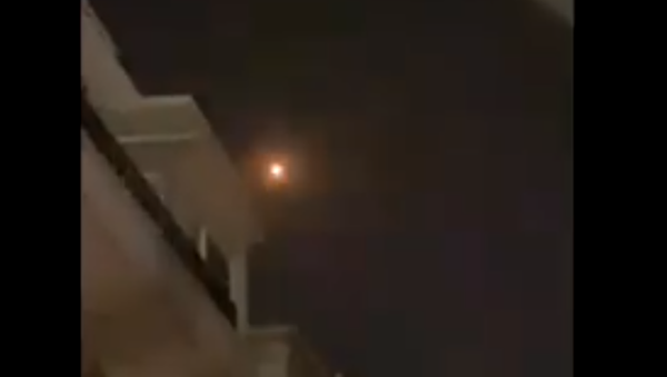 An anti-air missile intercepts an Israeli projectile over Damascus, Syria, on August 19, 2021. - Sputnik International