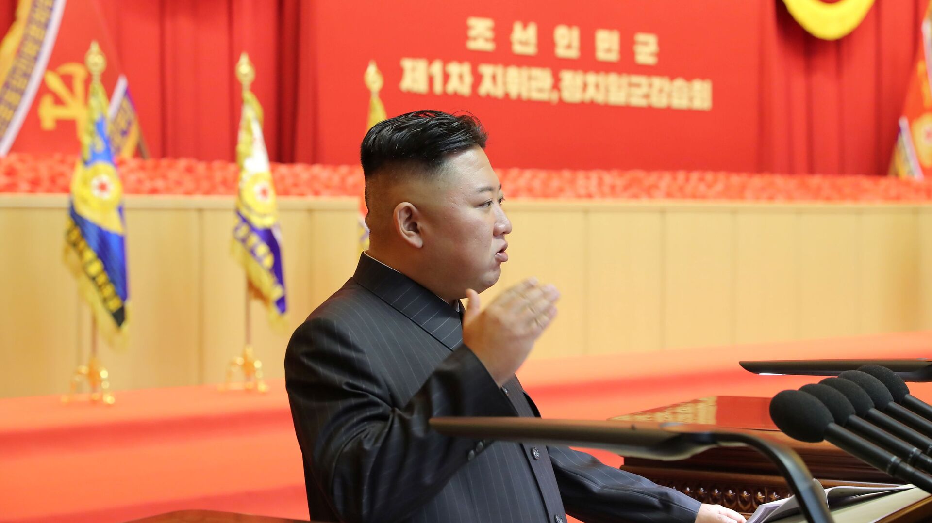 North Korea's leader Kim Jong Un leads the first workshop of the commanders and political officers of the Korean People's Army (KPA) in Pyongyang, North Korea in this image supplied by North Korea's Korean Central News Agency on July 30, 2021. - Sputnik International, 1920, 09.09.2021