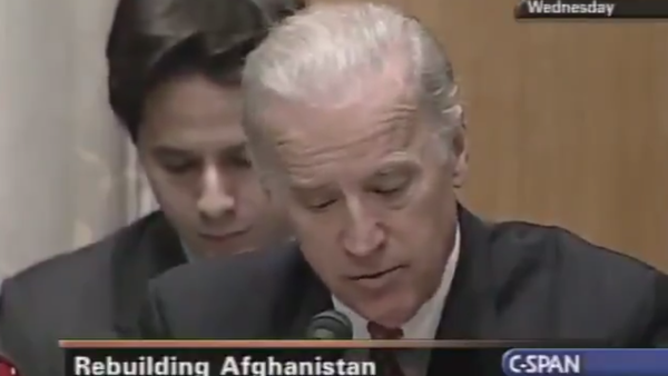 Screengrab of C-SPAN video featuring Senator Joseph Biden speaking about the importance of nation-building in Afghanistan. - Sputnik International