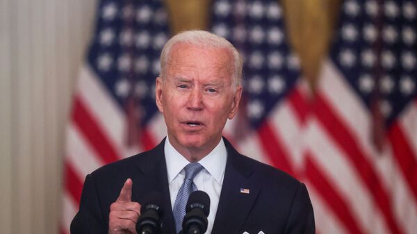 U.S. President Joe Biden delivers remarks on the crisis in Afghanistan during a speech in the East Room at the White House in Washington, U.S., August 16, 2021.  - Sputnik International