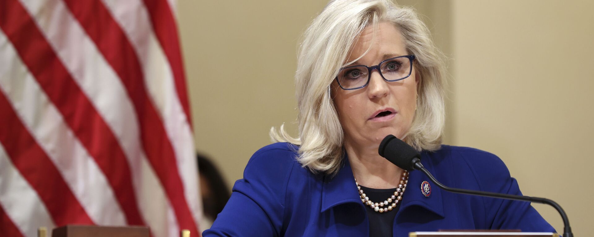 Rep. Liz Cheney, R-Wy., delivers opening remarks at the first hearing of the House select committee hearing on the Jan. 6 attack on Capitol Hill in Washington, Tuesday, July 27, 2021. - Sputnik International, 1920, 10.06.2022