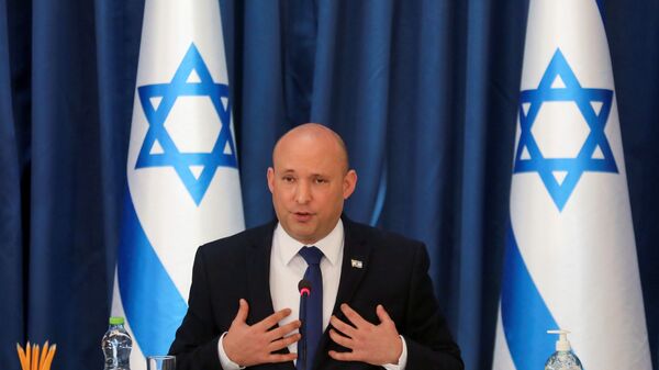 Israeli Prime Minister Naftali Bennett chairs the weekly cabinet meeting in Jerusalem August 22, 2021.  Gil Cohen-Magen/Pool via REUTERS - Sputnik International