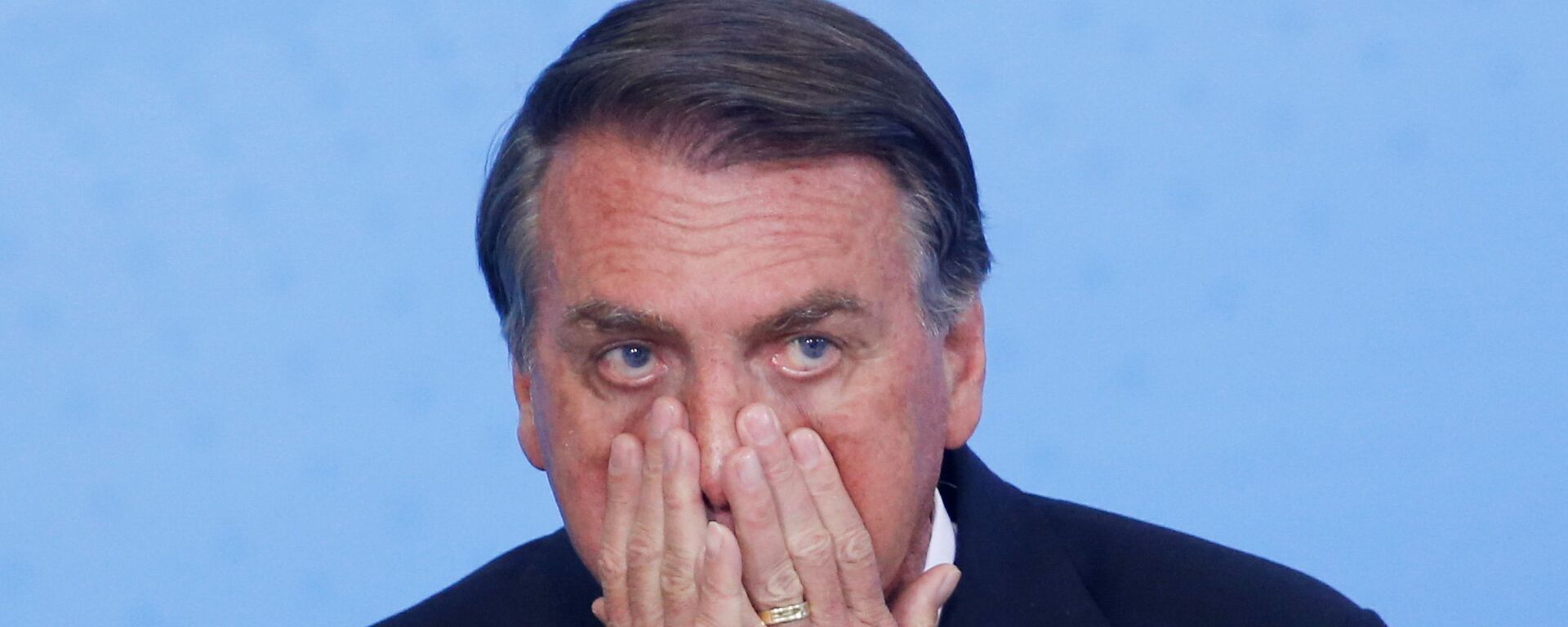 Brazil's President Jair Bolsonaro reacts during the ceremony of National Volunteer Day at the Planalto Palace in Brasilia, Brazil August 26, 2021 - Sputnik International, 1920, 28.08.2021