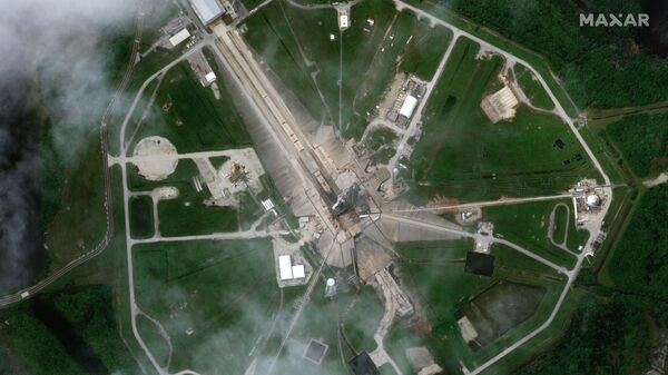 Overview of SpaceX Falcon 9 rocket at Kennedy Space Center Launch Complex 39A, in Cape Canaveral, Florida, U.S. August 27, 2021.   - Sputnik International