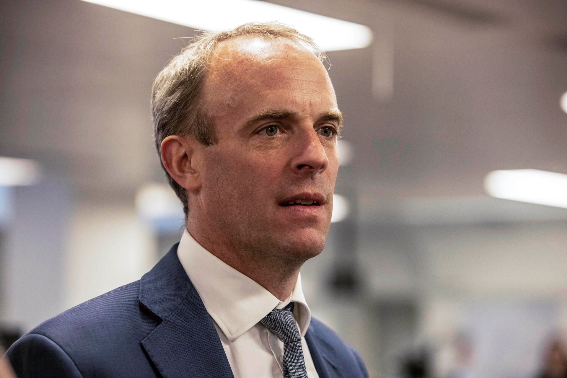 Britain's Foreign Secretary Dominic Raab looks on during a visit of Britain's Prime Minister Boris Johnson at the The Foreign, Commonwealth and Development Office (FCDO) Crisis Centre in London, Britain August 27, 2021 - Sputnik International, 1920, 23.01.2022
