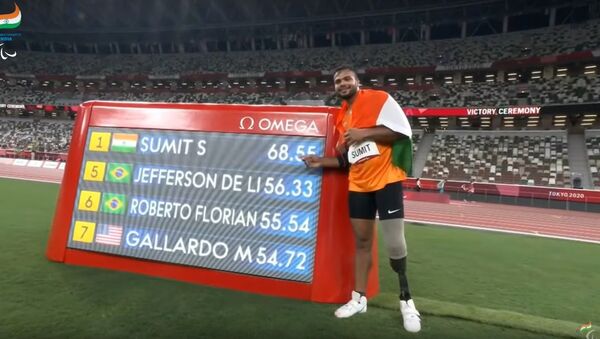 Sumit Antil is the Champion, Gold Medallist & World Record Holder - Tokyo 2020 Paralympics Games - Sputnik International