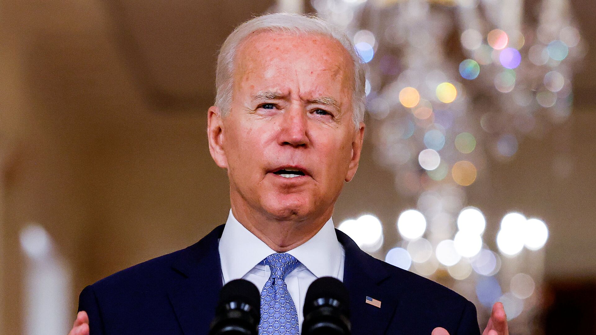 U.S. President Joe Biden delivers remarks on Afghanistan during a speech in the State Dining Room at the White House in Washington, U.S., August 31, 2021. - Sputnik International, 1920, 31.08.2021
