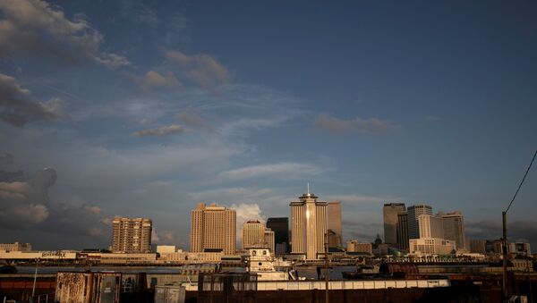 A view of downtown New Orleans at dawn during a blackout in the city after Hurricane Ida made landfall in Louisiana, U.S., August 31, 2021. - Sputnik International
