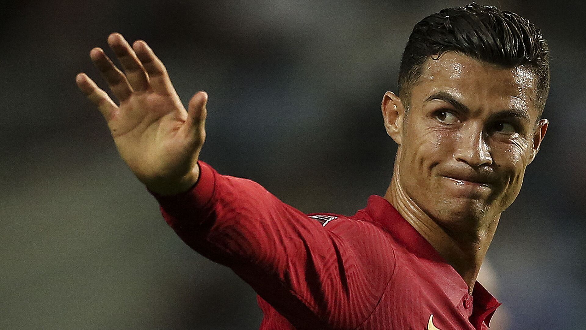 Portugal's forward Cristiano Ronaldo reacts during the FIFA World Cup Qatar 2022 European qualifying round group A football match between Portugal and Republic of Ireland at the Algarve stadium in Loule, near Faro, southern Portugal, on September 1, 2021 - Sputnik International, 1920, 29.03.2022