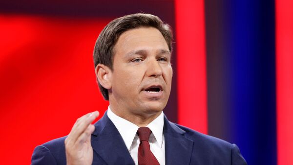 Florida Gov. Ron DeSantis speaks during the welcome segment of the Conservative Political Action Conference (CPAC) in Orlando, Florida, U.S. February 26, 2021. - Sputnik International