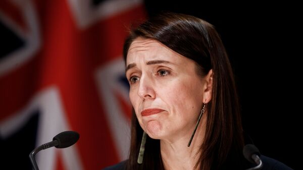 New Zealand Prime Minister Jacinda Ardern holds a press conference at New Zealand Parliament, in response to what she characterised as a terror attack by a violent extremist at an Auckland mall, in Auckland, New Zealand, September 3, 2021. - Sputnik International