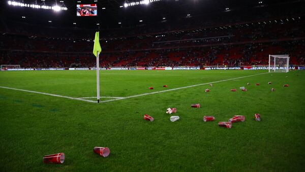 UEFA Qualifiers - Group I - Hungary v England - Puskas Arena, Budapest, Hungary - 2 September 2021 General view of plastic cups seen on the pitch after the match - Sputnik International