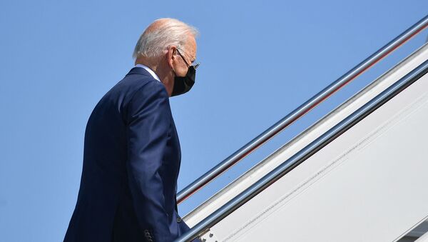 US President Joe Biden makes his way to board Air Force One before departing from Andrews Air Force Base, Maryland on September 3, 2021 - Sputnik International