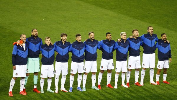 Soccer Football - World Cup - UEFA Qualifiers - Group C - Switzerland v Italy - St. Jakob-Park, Basel, Switzerland - September 5, 2021 Italy players line up for national anthems before the match - Sputnik International