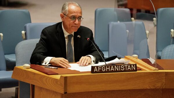 Permanent Representative of Afghanistan to the United Nations, Ghulam M. Isaczai speaks during a UN security council meeting on Afghanistan on August 16, 2021 at the United Nations in New York. - Sputnik International
