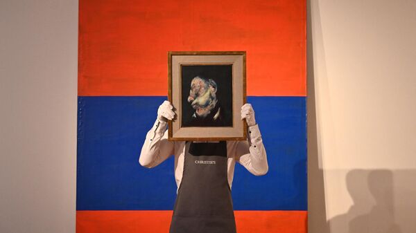 A painting by English artist Francis Bacon titled Head of Man is on show at Christie's auction house in London on October 9, 2020. - Sputnik International