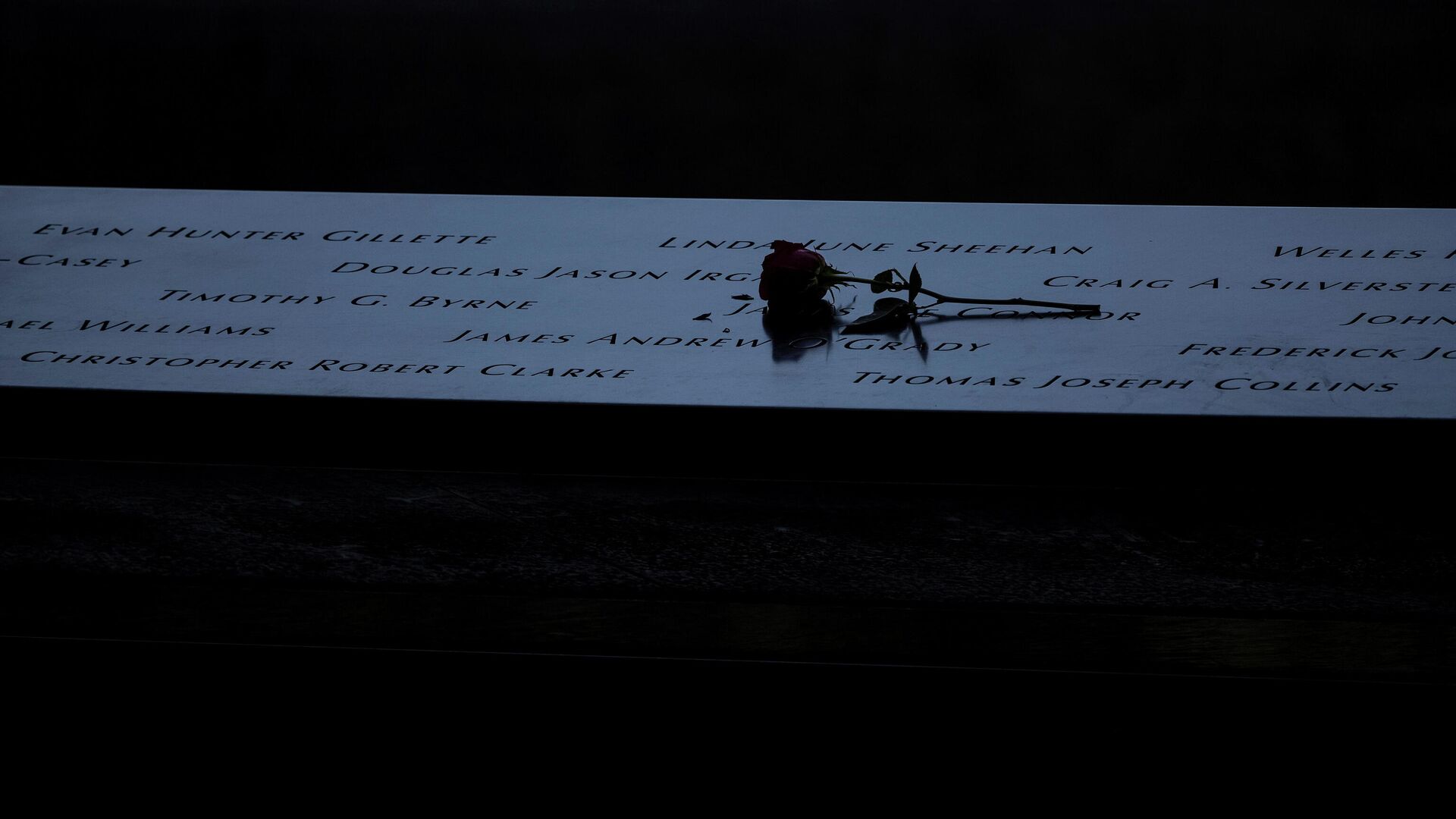 A rose is placed at the 9/11 Memorial ahead of the 20th anniversary of the September 11 attacks in Manhattan, New York City, U.S., September 10, 2021. - Sputnik International, 1920, 10.09.2021