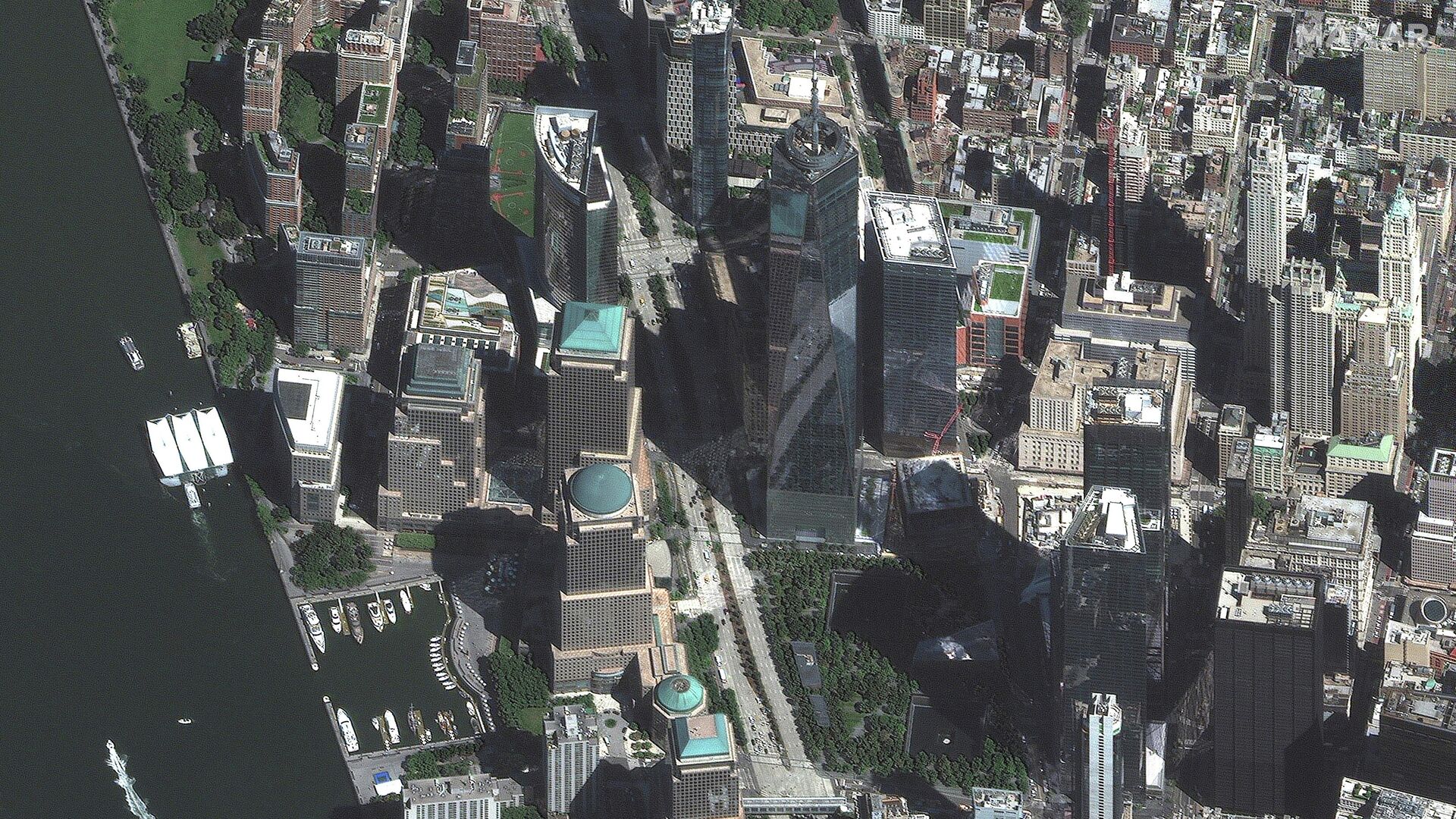 A satellite image One World Trade Center and 9/11 Memorial in New York City, New York, U.S. September 7, 2021. Picture taken September 7, 2021. - Sputnik International, 1920, 11.09.2021