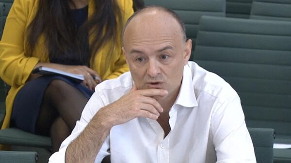 A video grab from footage broadcast by the UK Parliament's Parliamentary Recording Unit (PRU) shows former number 10 special advisor Dominic Cummings speaking at a committee hearing in Portcullis house in London on May 26, 2021 - Sputnik International