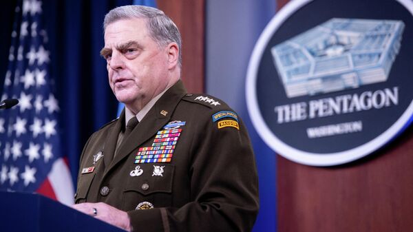 US Army General Mark Milley, Chairman of the Joint Chiefs of Staff, holds a press briefing about the US military drawdown in Afghanistan, at the Pentagon in Washington, DC September 1, 2021. - Sputnik International