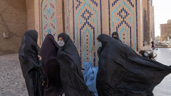 Afghan women walk at a mosque in Herat, Afghanistan September 10, 2021. WANA (West Asia News Agency) - Sputnik International