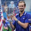 Sep 12, 2021; Flushing, NY, USA; Daniil Medvedev of Russia celebrates with the championship trophy after his match against Novak Djokovic of Serbia (not pictured) in the men's singles final on day fourteen of the 2021 U.S. Open tennis tournament at USTA Billie Jean King National Tennis Center. - Sputnik International