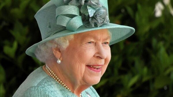 Britain's Queen Elizabeth attends a ceremony to mark her official birthday at Windsor Castle in Windsor, Britain, June 13, 2020 - Sputnik International