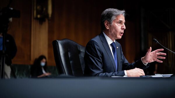 U.S. Secretary of State Antony Blinken testifies during a Senate Foreign Relations Committee hearing to examine the United States' withdrawal from Afghanistan on Capitol Hill, in Washington, U.S., September 14, 2021. - Sputnik International