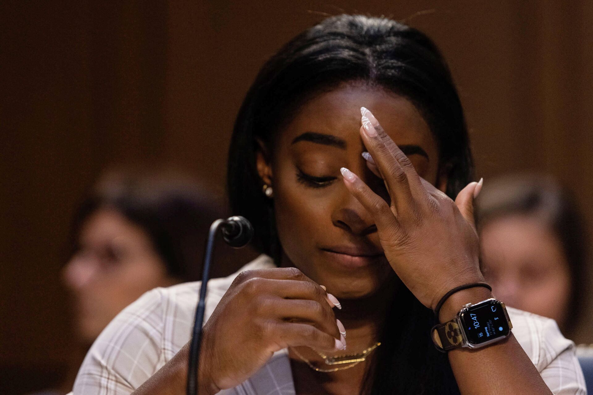 U.S. Olympic gymnast Simone Biles testifies during a Senate Judiciary hearing about the Inspector General's report on the FBI handling of the Larry Nassar investigation of sexual abuse of Olympic gymnasts, on Capitol Hill, in Washington, D.C., U.S. - Sputnik International, 1920, 16.09.2021