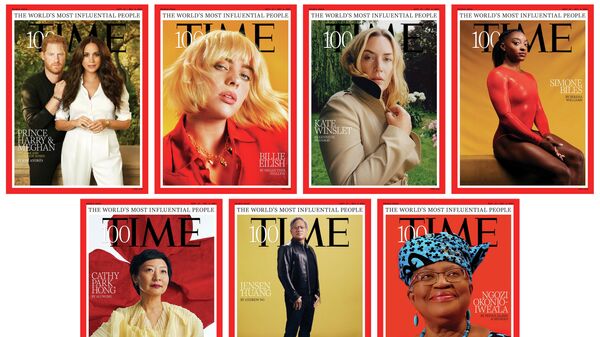 A combination of photos shows the covers of Time magazine's 100 most influential people in the world editions in this handout photo released to Reuters on September 15, 2021. - Sputnik International