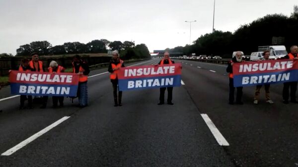 Protest of Insulate Britain on M25 Motorway - Sputnik International