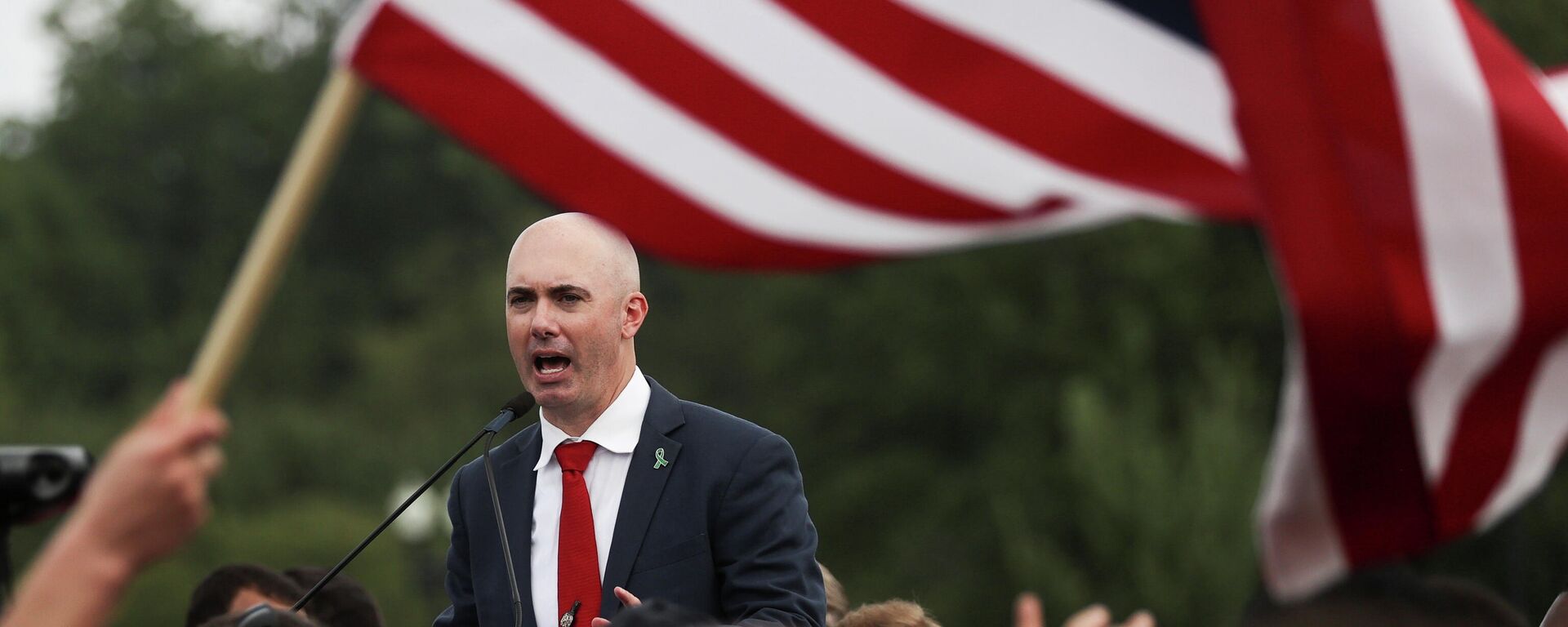 Matt Braynard, Executive Director of Look Ahead America, speaks during a rally in support of defendants being prosecuted in the January 6 attack on the U.S. Capitol, in Washington, D.C., U.S., September 18, 2021. REUTERS/Jonathan Ernst - Sputnik International, 1920, 18.09.2021