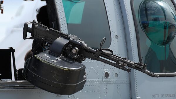  A FN MAG mounted on an Eurocopter Cougar MkII EC-725 at the 2007 International Paris Air Show at the Le Bourget airport. - Sputnik International