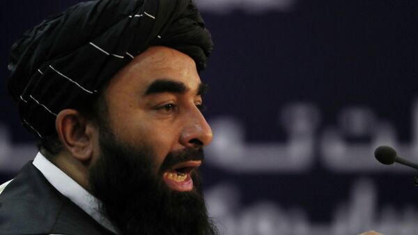Taliban spokesman Zabihullah Mujahid speaks during a news conference in Kabul, Afghanistan September 6, 2021 - Sputnik International