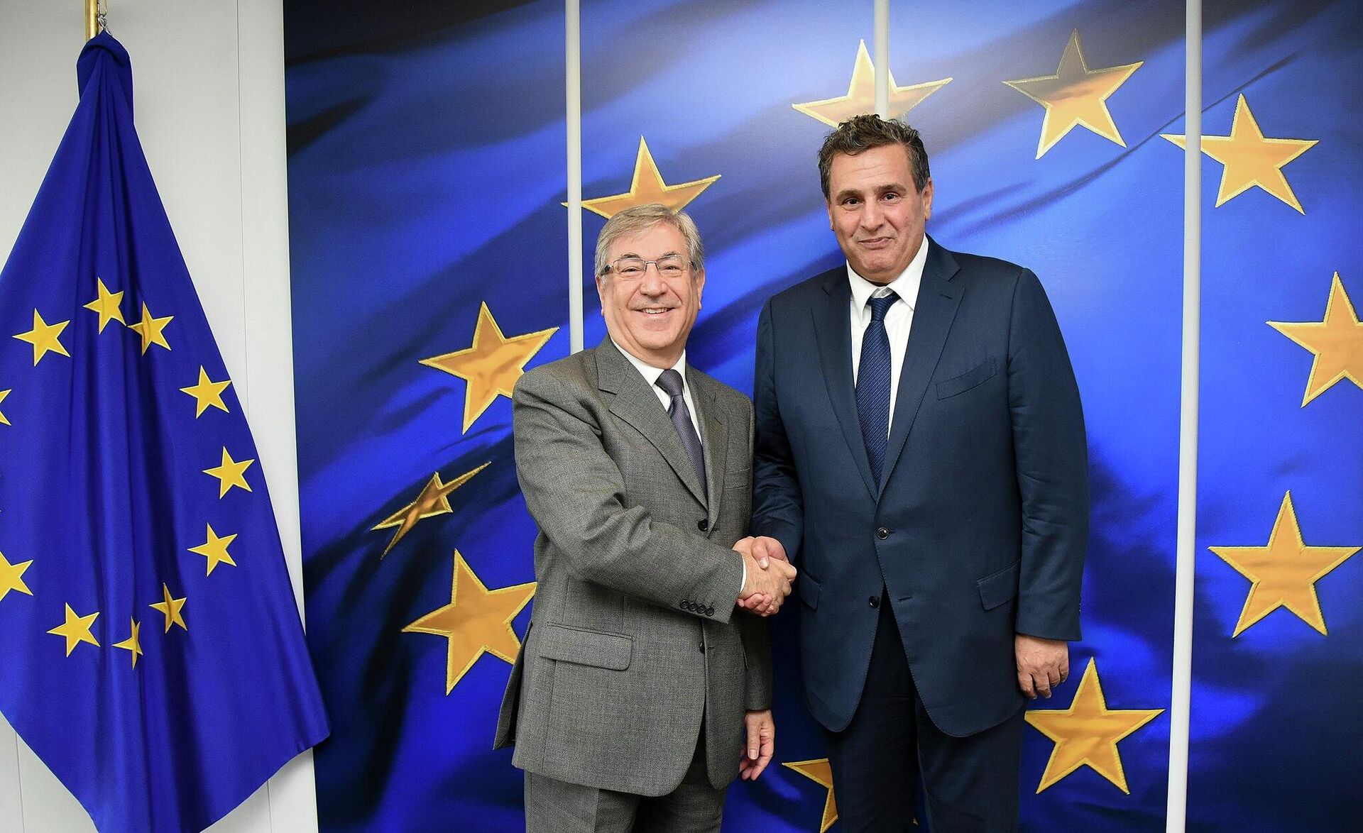 Visit of Aziz Akhannouch, Moroccan Minister for Agriculture, Maritime Fisheries, Rural Development and Water and Forests, to the European Commission on 23 January 2018 - Sputnik International, 1920, 23.09.2021
