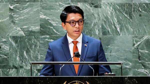 Madagascar’s President Andry Nirina Rajoelina addresses the General Debate of the 76th Session of the United Nations General Assembly in New York City, U.S., September 22, 2021. - Sputnik International