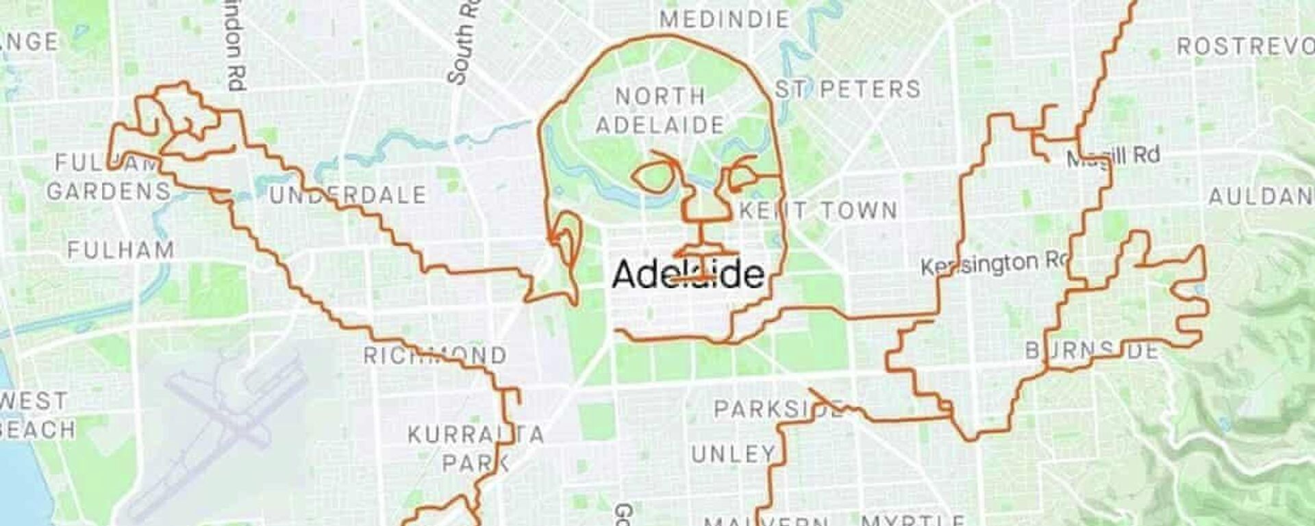 Cyclist Pete Stokes draws a baby from Nirvana's Nevermind album cover by tracking his movements around the town of Adelaide, Australia on the 30th anniversary of the album's release in 2021. - Sputnik International, 1920, 26.09.2021
