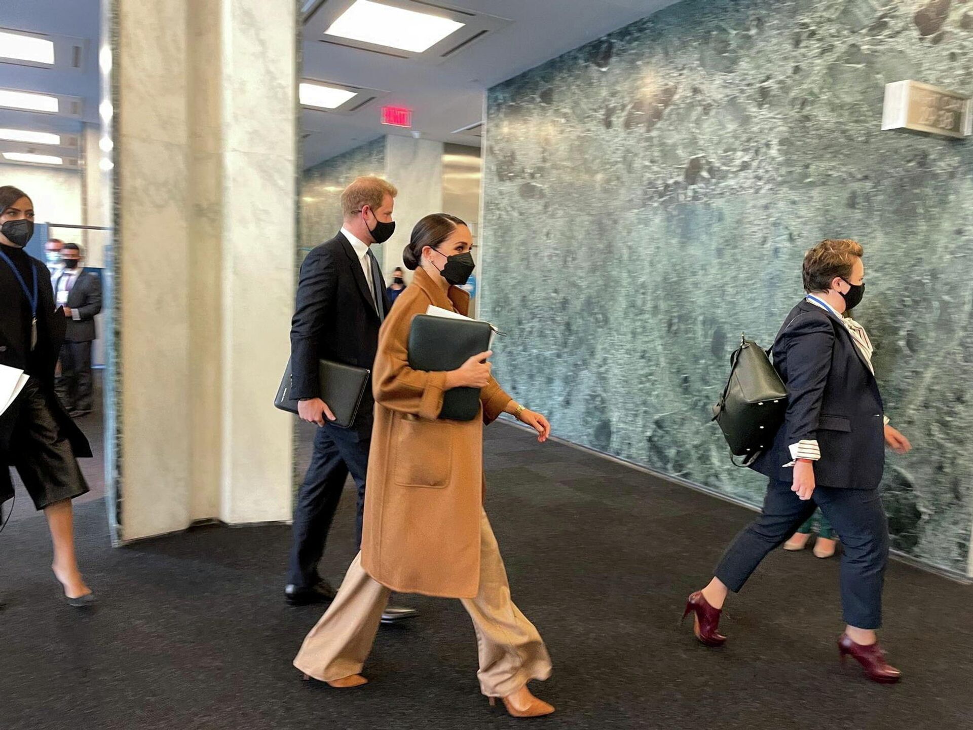 Prince Harry and Meghan Markle arrive at the United Nations to meet with UN Deputy Secretary-General Amina Mohammed, in New York City, US, September 25, 2021 - Sputnik International, 1920, 27.09.2021