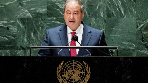 Syria’s foreign minister Faisal Mekdad addresses the 76th Session of the United Nations General Assembly, at the U.N. headquarters in New York, U.S., September 27, 2021 - Sputnik International