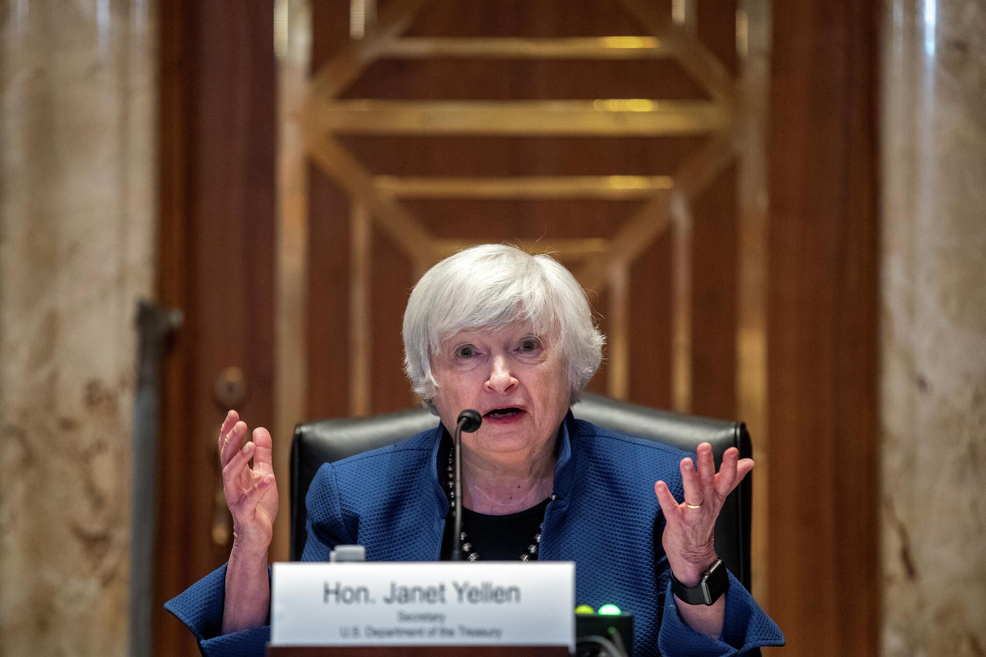 U.S. Treasury Secretary Janet Yellen testifies before the Senate Appropriations Subcommittee on Financial Services about the FY22 Treasury budget request on Capitol Hill, in Washington, DC, U.S., June 23, 2021.  - Sputnik International, 1920, 30.09.2021