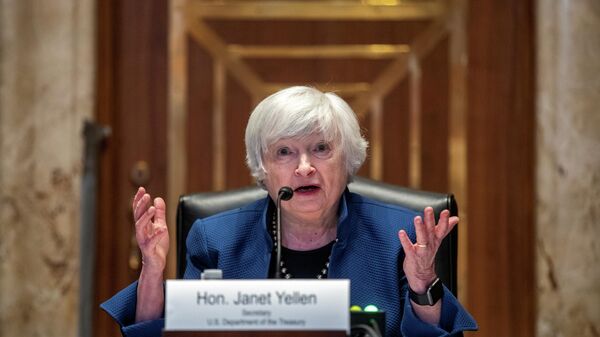 U.S. Treasury Secretary Janet Yellen testifies before the Senate Appropriations Subcommittee on Financial Services about the FY22 Treasury budget request on Capitol Hill, in Washington, DC, U.S., June 23, 2021.  - Sputnik International