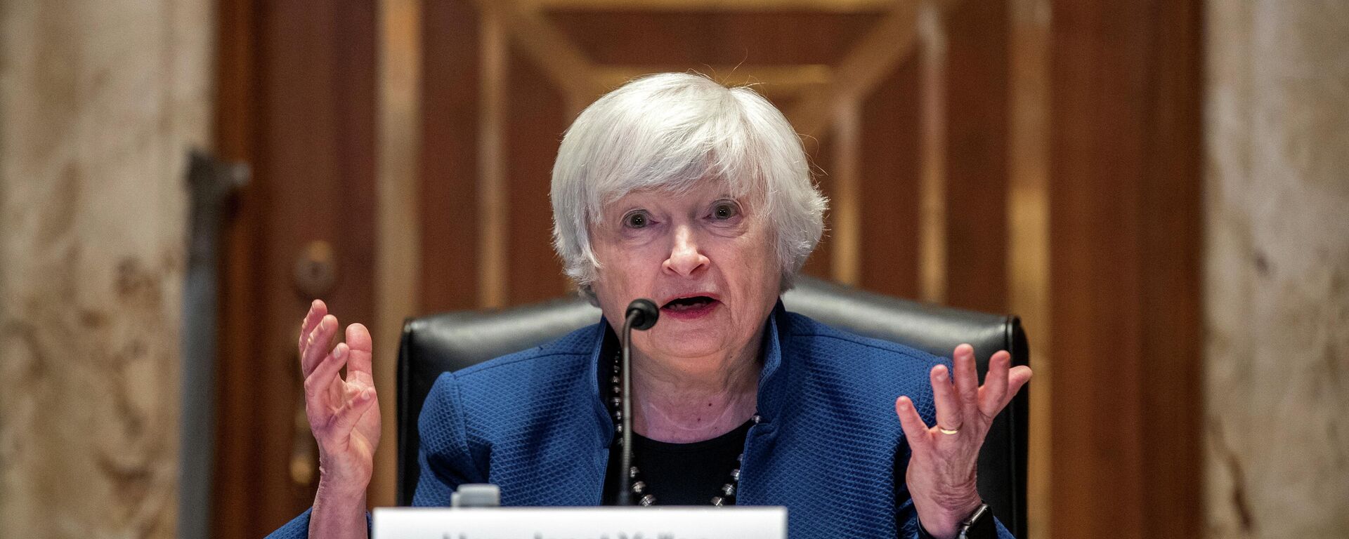 U.S. Treasury Secretary Janet Yellen testifies before the Senate Appropriations Subcommittee on Financial Services about the FY22 Treasury budget request on Capitol Hill, in Washington, DC, U.S., June 23, 2021.  - Sputnik International, 1920, 28.09.2021