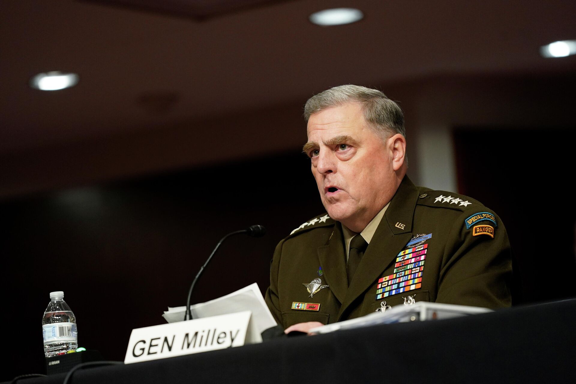 Chairman of the Joint Chiefs of Staff General Mark Milley speaks during a Senate Armed Services Committee hearing on the conclusion of military operations in Afghanistan and plans for future counterterrorism operations, on Capitol Hill in Washington, U.S., September 28, 2021. - Sputnik International, 1920, 28.09.2021