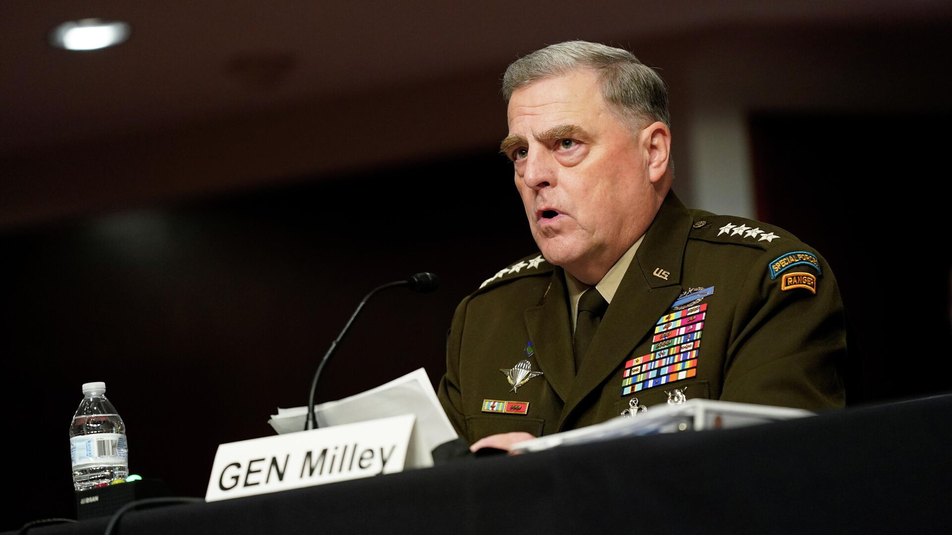 Chairman of the Joint Chiefs of Staff General Mark Milley speaks during a Senate Armed Services Committee hearing on the conclusion of military operations in Afghanistan and plans for future counterterrorism operations, on Capitol Hill in Washington, U.S., September 28, 2021. - Sputnik International, 1920, 27.10.2021