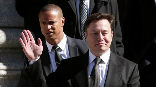 Tesla CEO Elon Musk leaves Manhattan federal court after a hearing on his fraud settlement with the Securities and Exchange Commission (SEC) in New York City, U.S., April 4, 2019. - Sputnik International