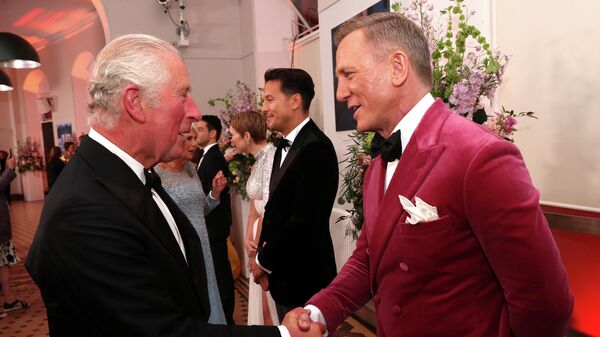 Britain's Prince Charles speaks with actor Daniel Craig at the world premiere of the new James Bond film No Time To Die at the Royal Albert Hall in London, Britain, September 28, 2021. - Sputnik International