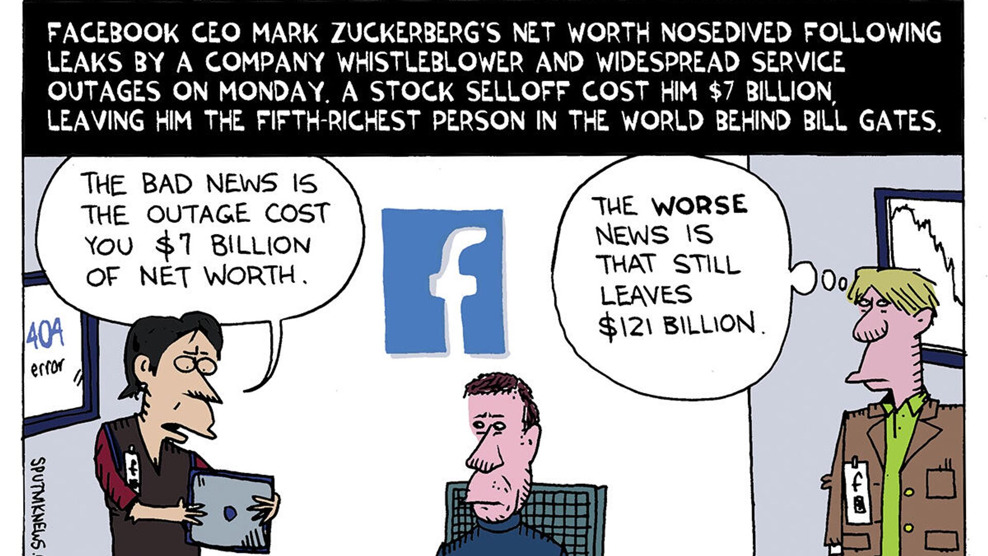 Dwindling Zuckerberg - Sputnik International, 1920, 06.10.2021