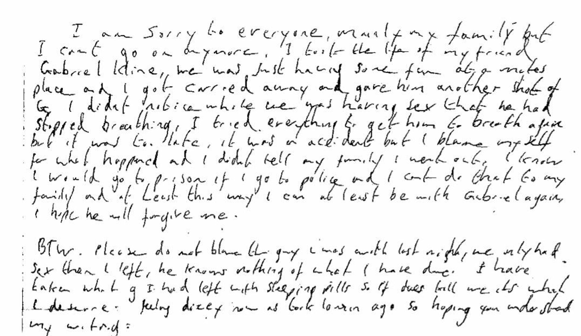 The fake suicide note Stephen Port wrote, pretending to be from Daniel Whitworth - Sputnik International, 1920, 06.10.2021