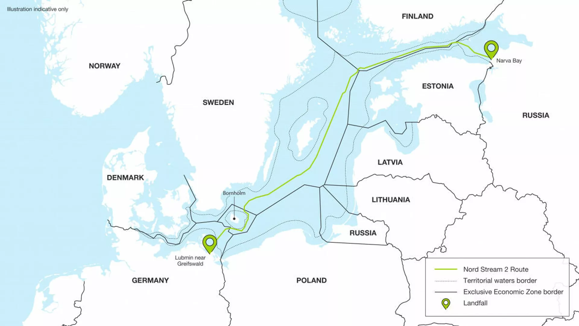 Nord stream 2 route map  - Sputnik International, 1920, 24.11.2024